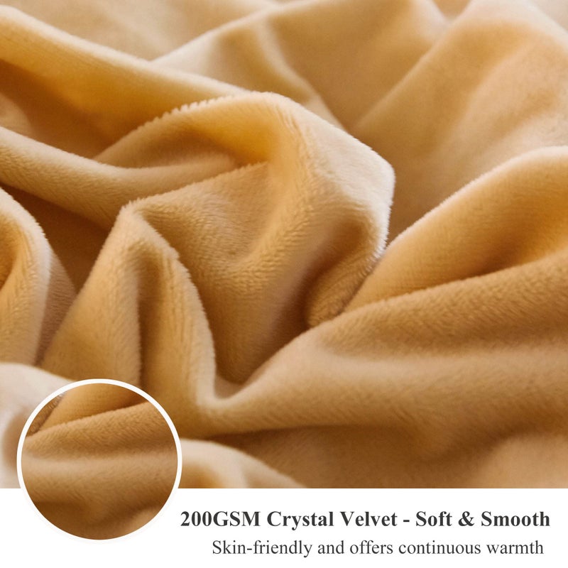 XeGe Plush Shaggy Duvet Cover, Luxury Ultra Soft Crystal Velvet Fuzzy Bedding 1PC(1 Faux Fur Duvet Cover), Fluffy Furry Comforter Cover with Zipper Closure(Queen, Camel) - Image 5